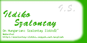 ildiko szalontay business card